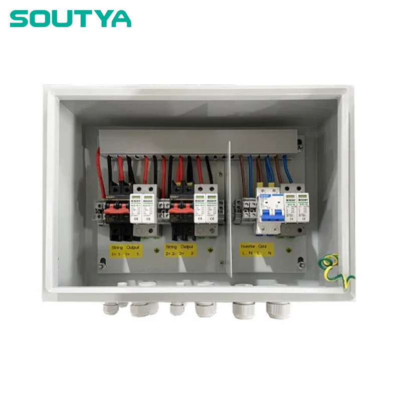 DC+AC Combiner Box 600V 1000V 2 dalam 2 kotak rumah keluar